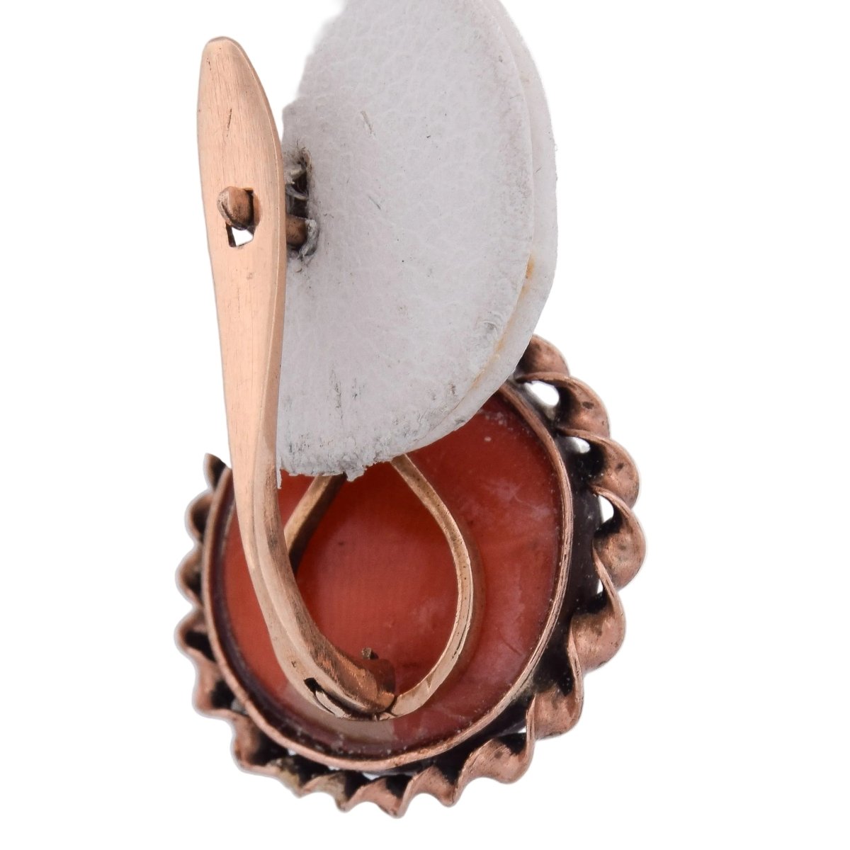 Boucles d'oreilles en or jaune et corail - Castafiore
