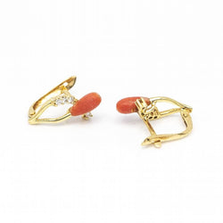 Boucles d'oreilles en or jaune et corail - Castafiore