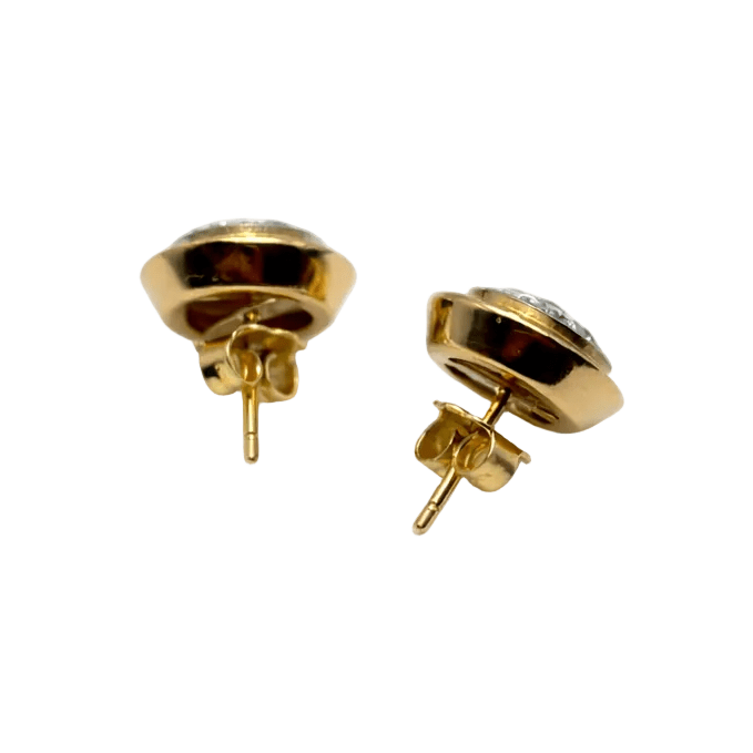 Boucles d'oreilles en or jaune et diamants - Castafiore