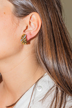 Boucles d'oreilles en or jaune et diamants - Castafiore