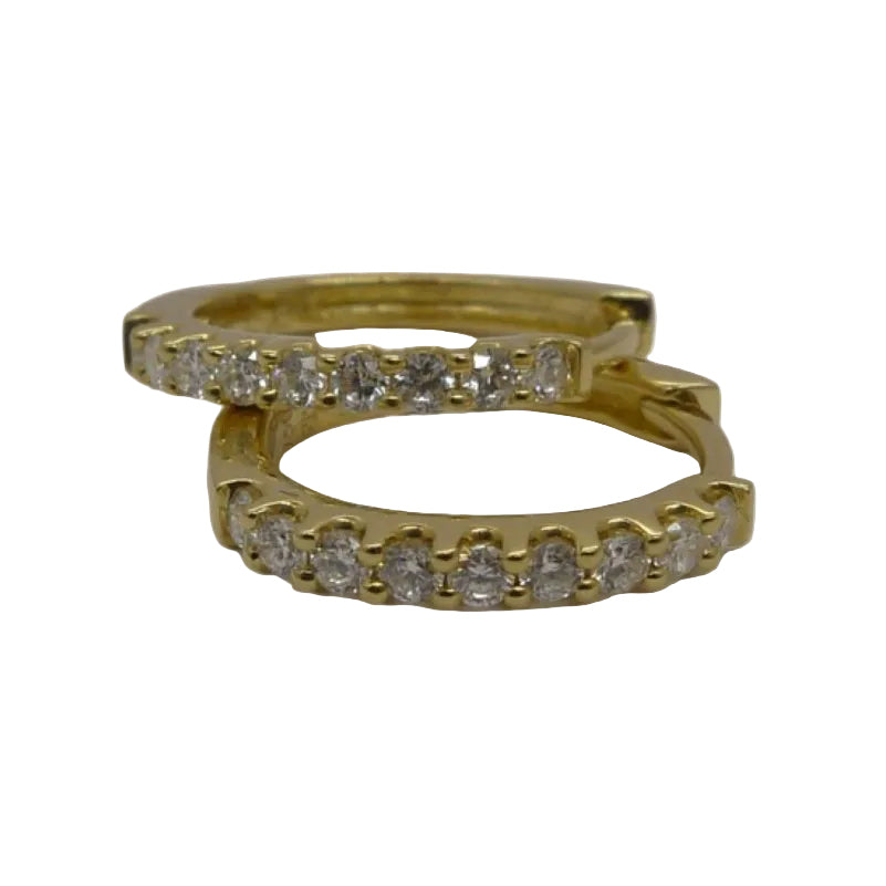 Boucles d'oreilles en or jaune et diamants - Castafiore