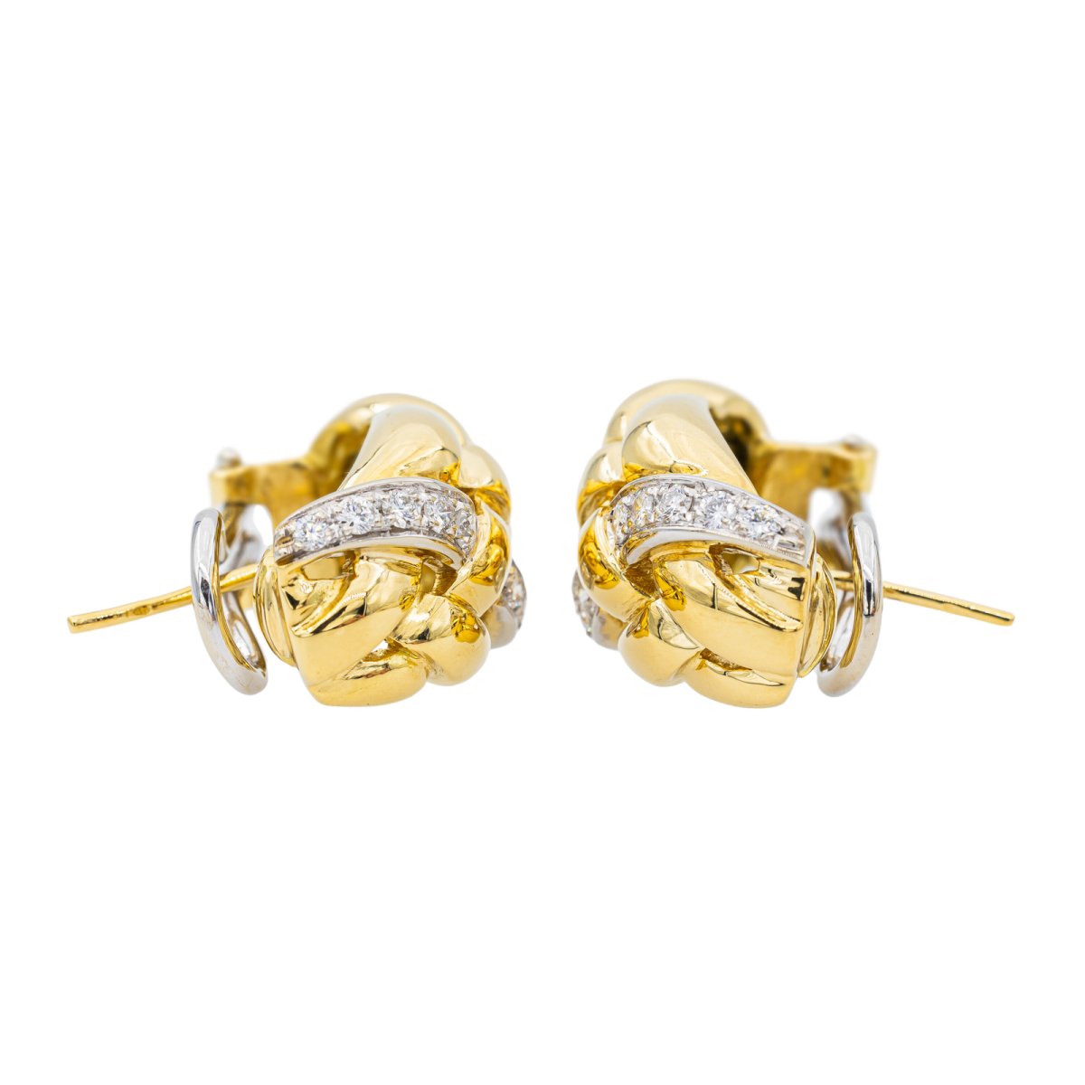 Boucles d'oreilles en or jaune et diamants - Castafiore