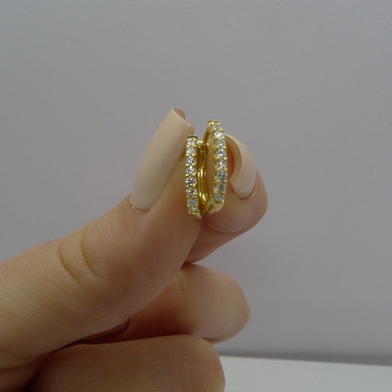 Boucles d'oreilles en or jaune et diamants - Castafiore