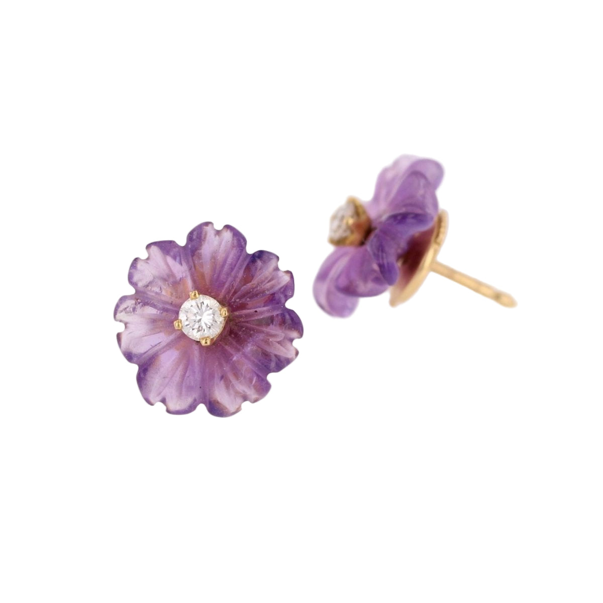 Boucles d'oreilles en or jaune et diamants - Castafiore