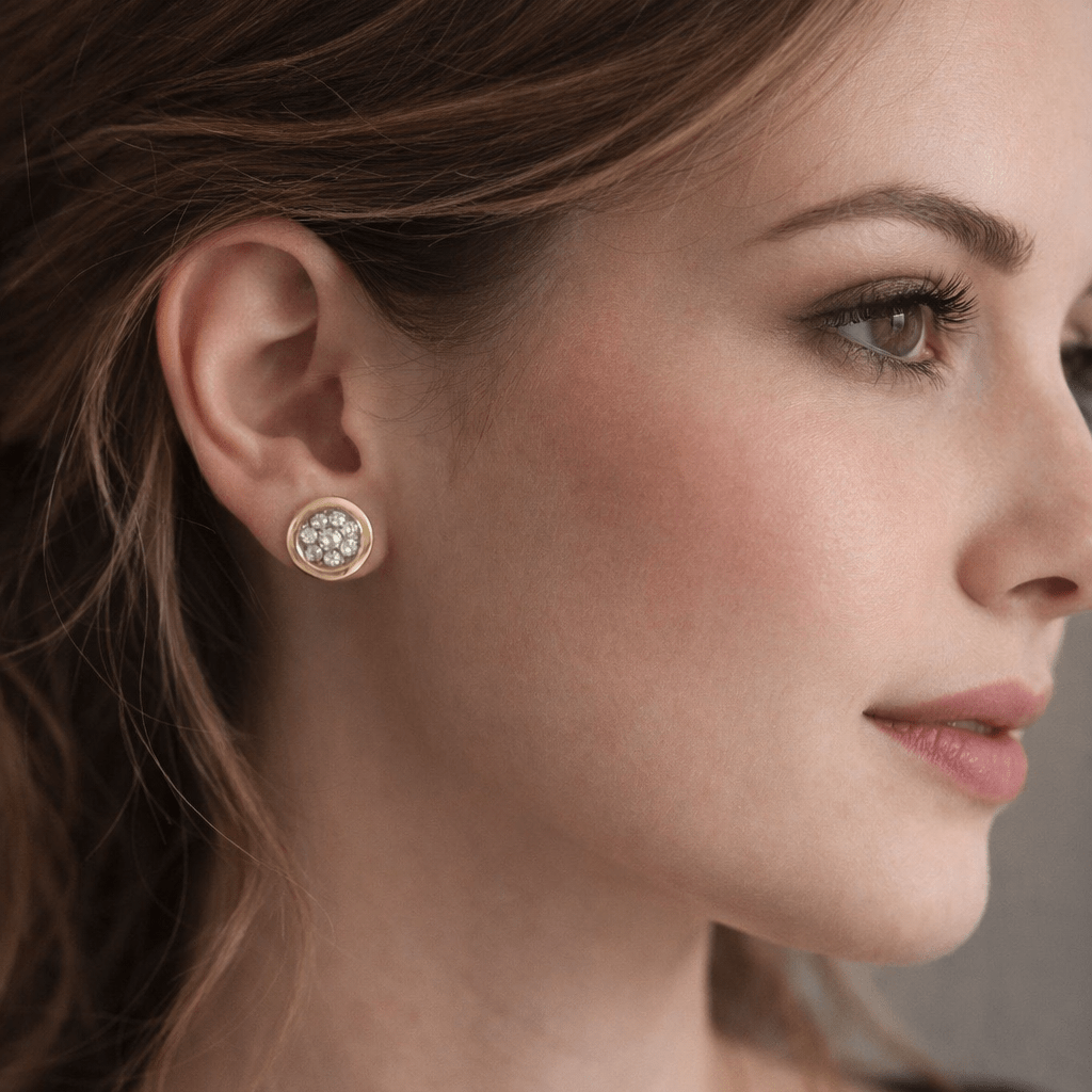 Boucles d'oreilles en or jaune et diamants - Castafiore