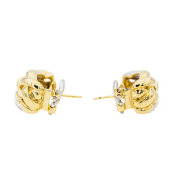 Boucles d'oreilles en or jaune et diamants - Castafiore