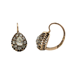 Boucles d'oreilles en or jaune et diamants - Castafiore