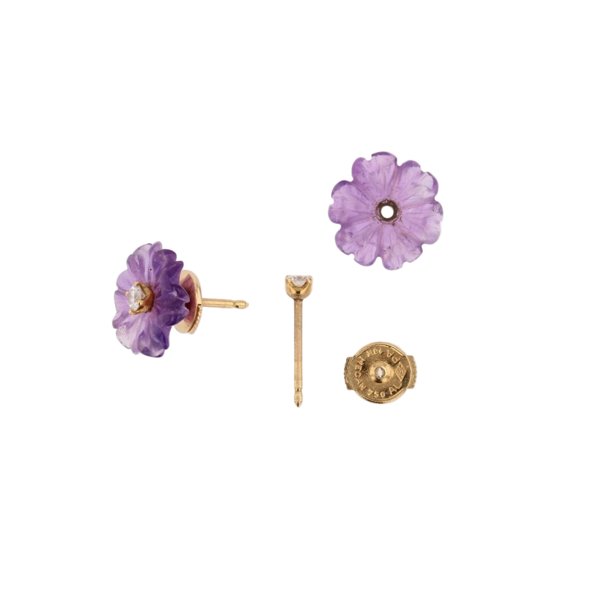 Boucles d'oreilles en or jaune et diamants - Castafiore