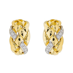 Boucles d'oreilles en or jaune et diamants - Castafiore