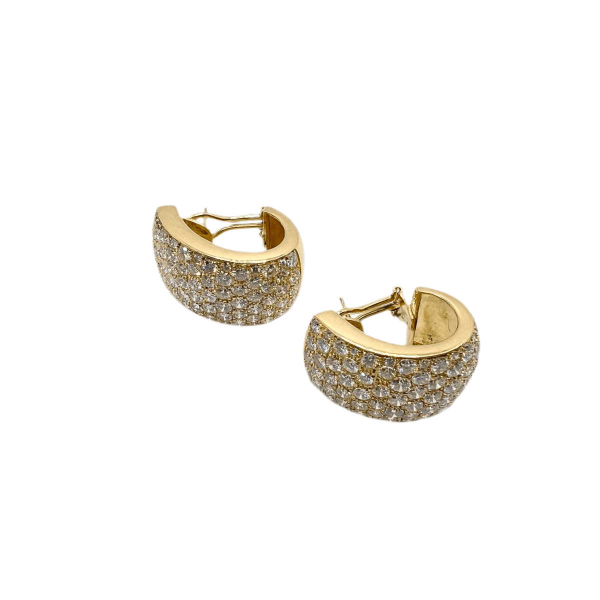 Boucles d'oreilles en or jaune et diamants - Castafiore