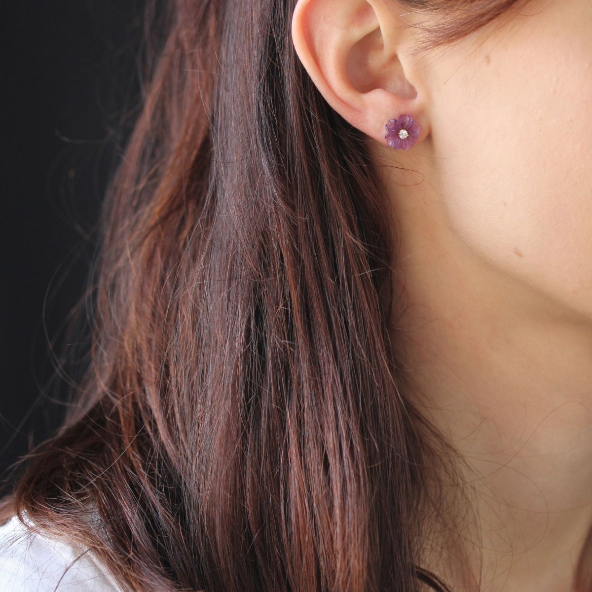Boucles d'oreilles en or jaune et diamants - Castafiore