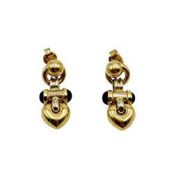 Boucles d'oreilles en or jaune et lapis lazuli - Castafiore