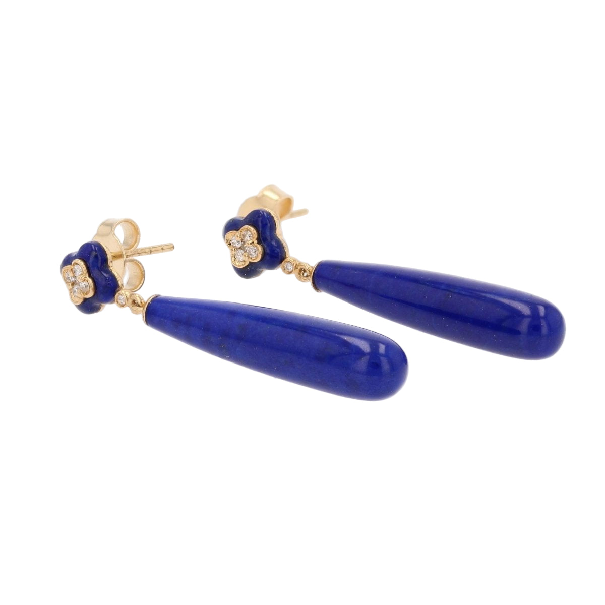 Boucles d'oreilles en or jaune et lapis lazuli - Castafiore