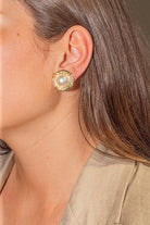 Boucles d'oreilles en or jaune et perle - Castafiore