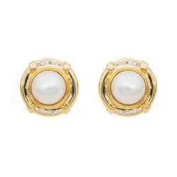 Boucles d'oreilles en or jaune et perle - Castafiore