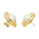 Boucles d'oreilles en or jaune et perle - Castafiore