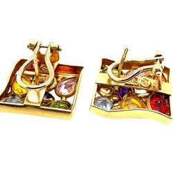 Boucles d'oreilles en or jaune et pierres fines - Castafiore