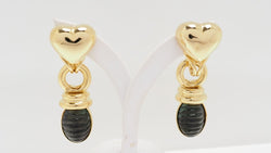 Boucles d'oreilles en or jaune et tourmalines - Castafiore