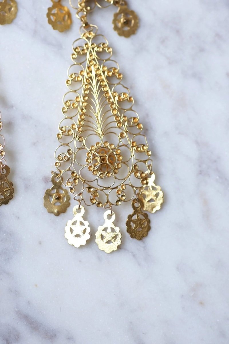 Boucles d'oreilles en or jaune filigrané - Castafiore