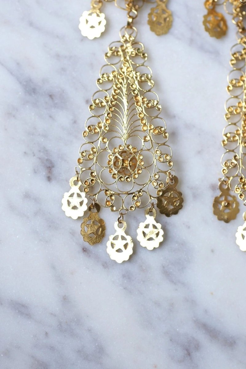 Boucles d'oreilles en or jaune filigrané - Castafiore