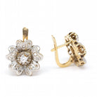 Boucles d'oreilles en or jaune, or blanc et diamants - Castafiore