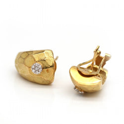 Boucles d'oreilles en or jaune, or blanc et diamants - Castafiore