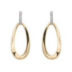 Boucles d'oreilles en or jaune, or blanc et diamants - Castafiore