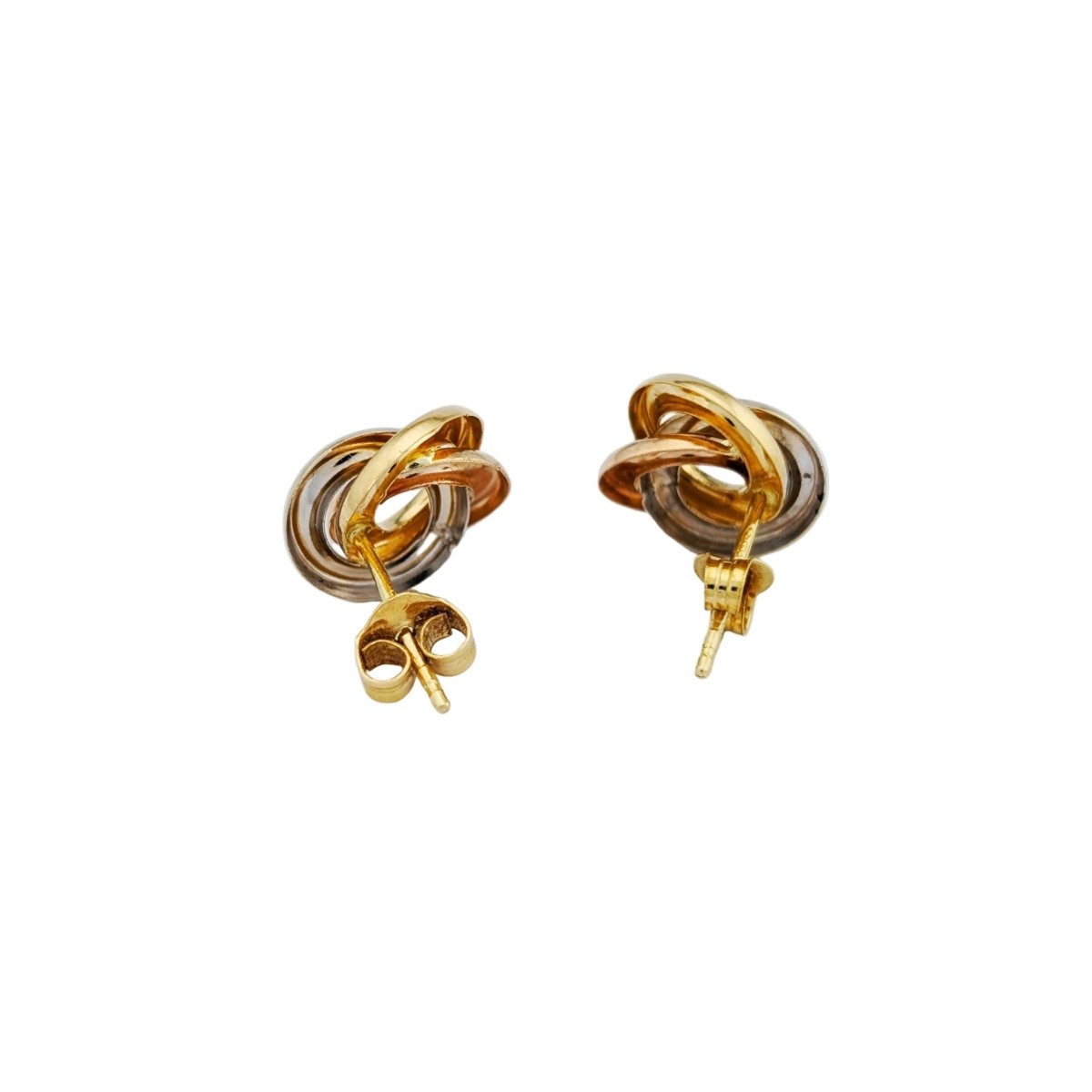 Boucles d'oreilles en or jaune, or blanc et or rose - Castafiore
