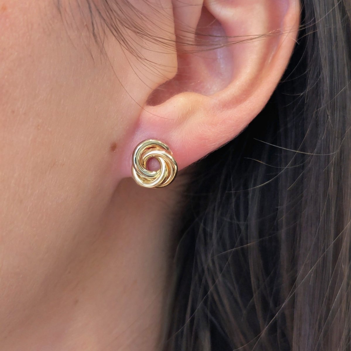 Boucles d'oreilles en or jaune, or blanc et or rose - Castafiore