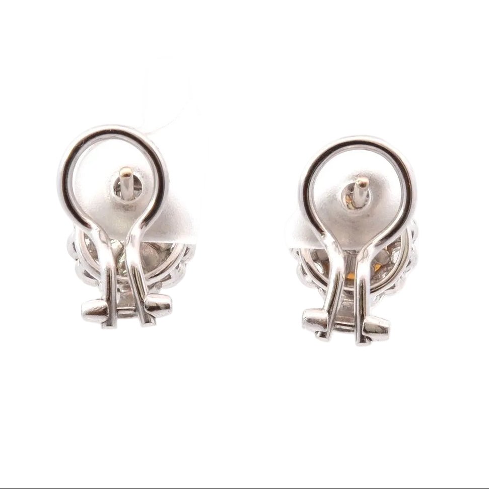 Boucles d'oreilles en or jaune, perles et diamants - Castafiore