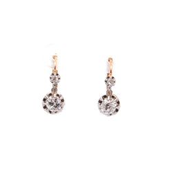 Boucles d’oreilles en or jaune platine et diamants - Castafiore