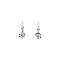 Boucles d’oreilles en or jaune platine et diamants - Castafiore