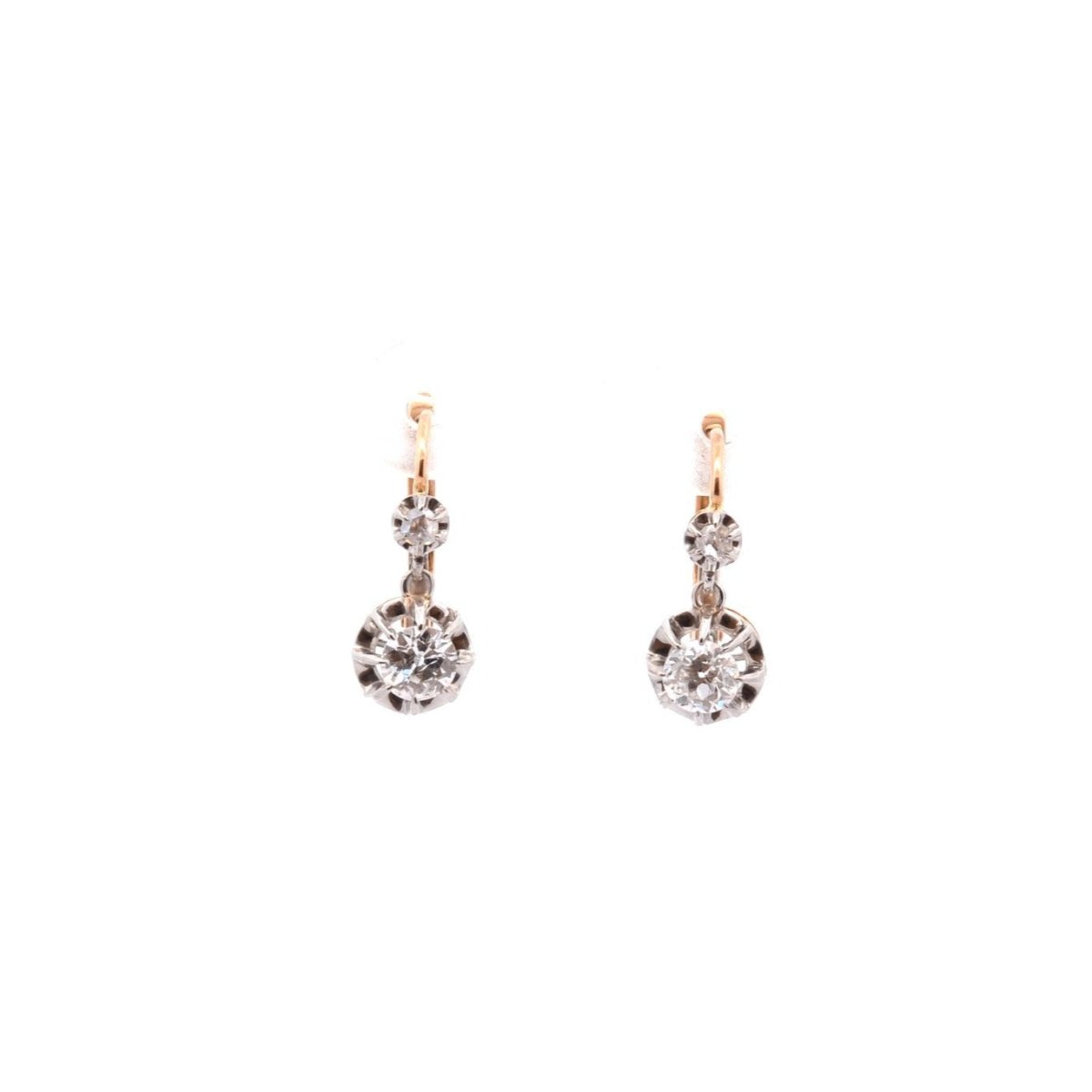 Boucles d’oreilles en or jaune platine et diamants - Castafiore