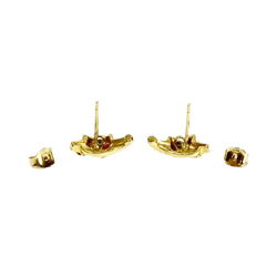 Boucles d'oreilles en or jaune, rubis et diamant - Castafiore