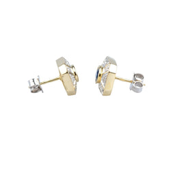 Boucles d'oreilles en or jaune, saphirs et diamants - Castafiore