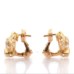 Boucles d'oreilles en or jaune, saphirs, et diamants - Castafiore