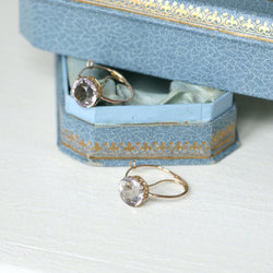 Boucles d'Oreilles en or rose et améthystes - Castafiore