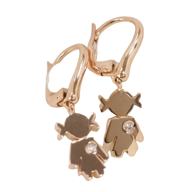 Boucles d'oreilles en or rose et diamants - Castafiore