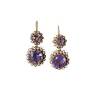 Boucles d'oreilles en or rose, or jaune, améthystes et perles - Castafiore