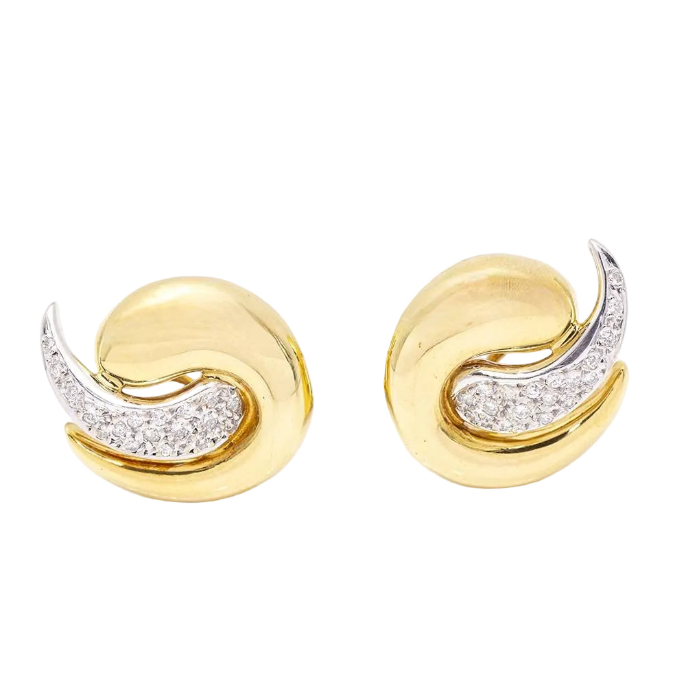 Boucles d'oreilles en oréilles avec diamants - Castafiore