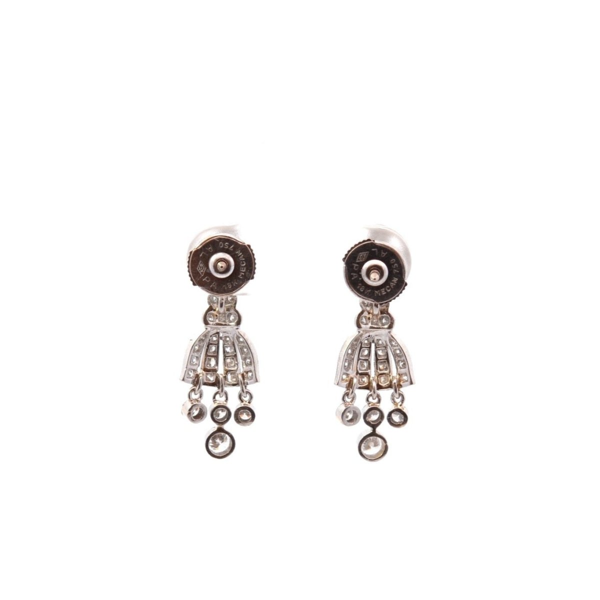 Boucles d'oreilles en platine et diamants - Castafiore