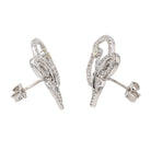 Boucles d'oreilles Feuille Or blanc Diamant - Castafiore