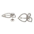 Boucles d'oreilles Feuille Or blanc Diamant - Castafiore