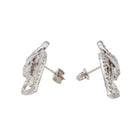 Boucles d'oreilles Feuille Or blanc Diamant - Castafiore