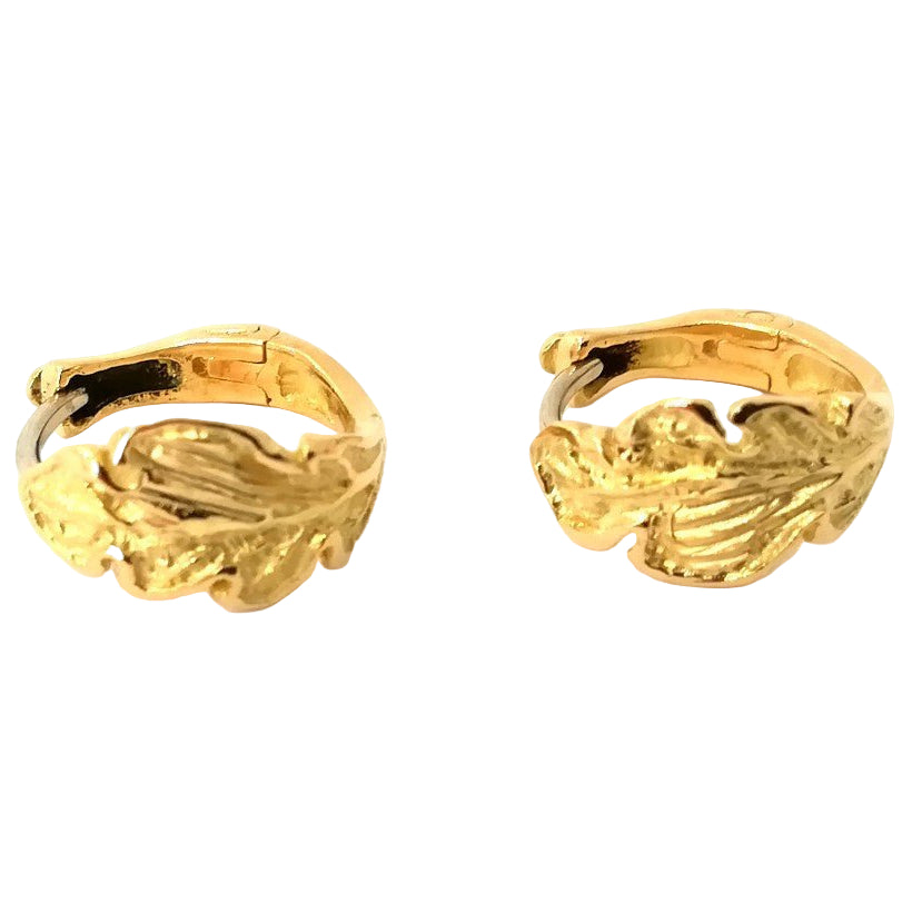 Boucles d'oreilles Feuilles en or jaune - Castafiore