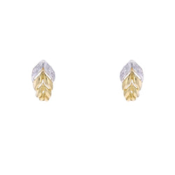 Boucles d'oreilles Feuilles en or jaune et diamants - Castafiore