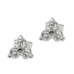 Boucles d'oreilles Fleur Or blanc Diamant - Castafiore