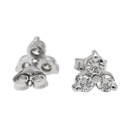 Boucles d'oreilles Fleur Or blanc Diamant - Castafiore