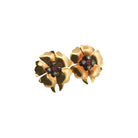 Boucles d'oreilles Fleurs en or jaune, rubis et diamants - Castafiore