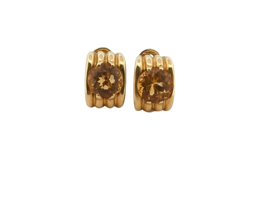 Boucles d'oreilles FRED en or jaune et citrine - Castafiore